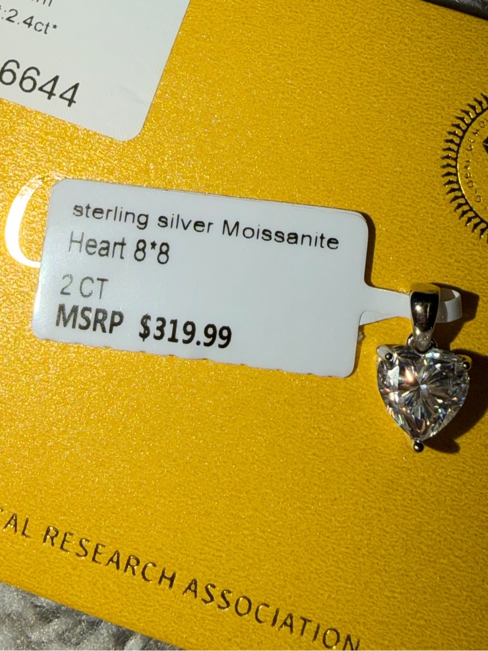 Sterling Silver Heart Moissanite Pendant in Clear Silver